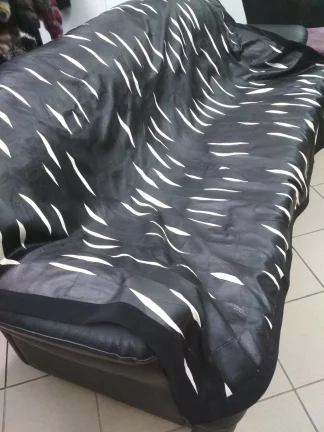 Leather blanket, black and white sofa throw cover, Couch throws