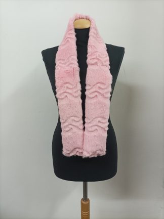 Pink Rabbit Fur Scarf: Unisex Winter Accessory