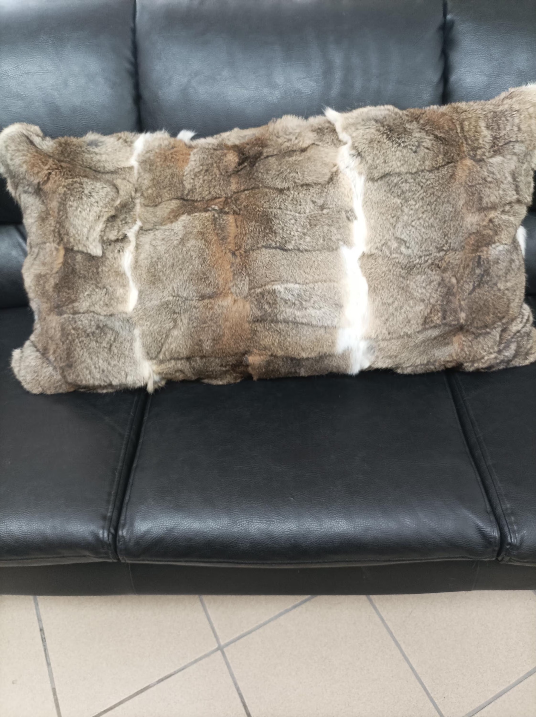 Real fox fur pillow ,natural color, Home warmer