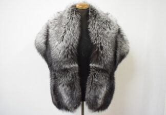 Women's Real fur silver Fox etol bolero shawl natural color, Evening wear