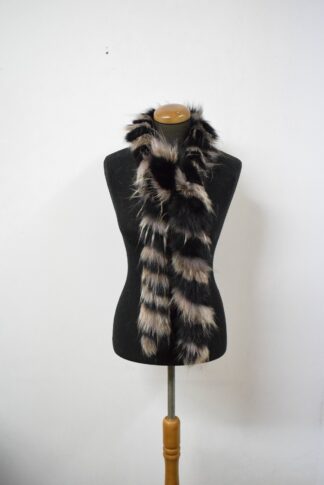 Fur finn Raccoon multicolor long scarf fluffy and thick quality.
