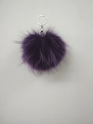 Fur pon pon keychain accessories purple color,
