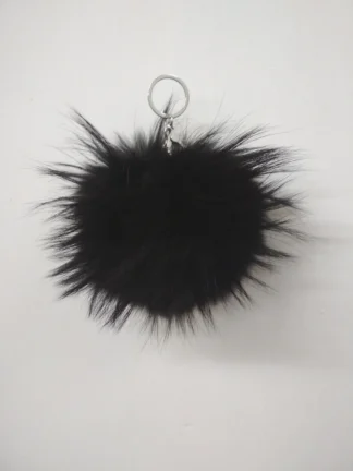 Fur pon pon keychain accessories brown color,