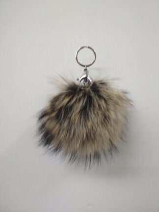 Fur pon pon keychain accessories ligth gold bronze details color,