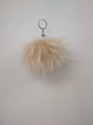 Fur pon pon keychain accessories bige color,