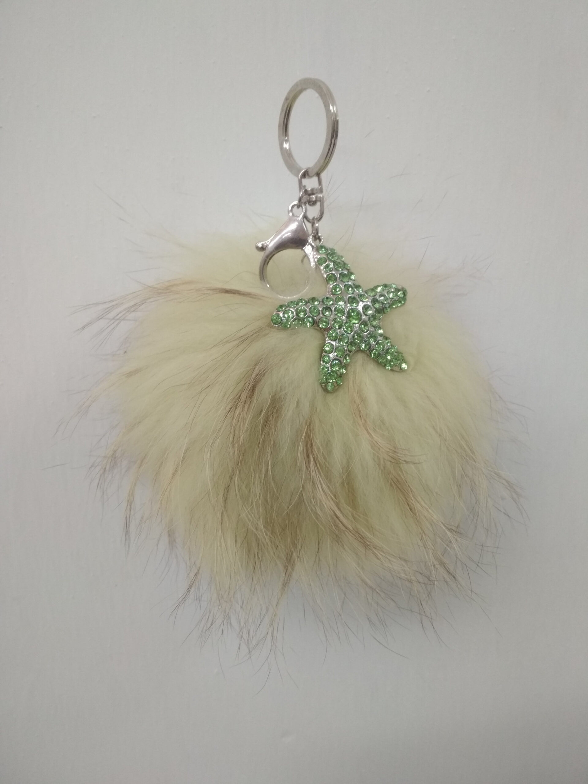 Fur pon pon keychain accessories yellow color,