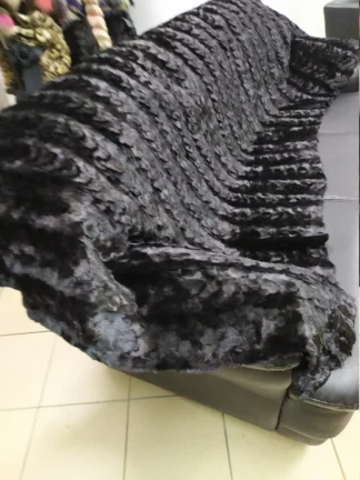 Real Mink fur blanket throw black color, Home warmer