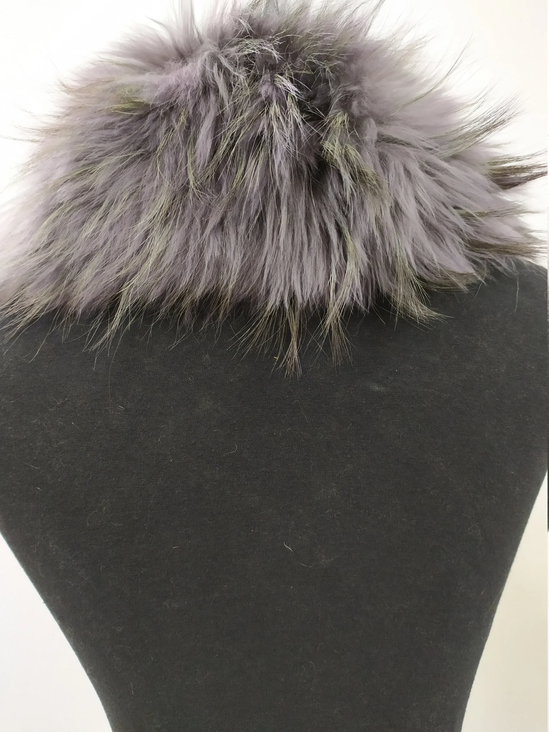 Finn raccoon high quality fur collar Dark Gray color, coat winter accessories - Image 2