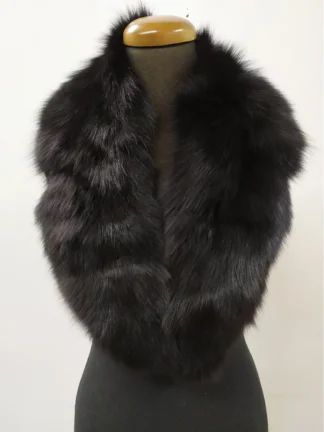 Fox high quality fur collar black color, coat winter accessories