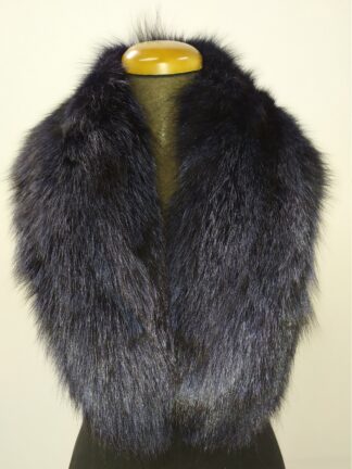 Fox high quality fur collar Dark Blue color, coat winter accessories