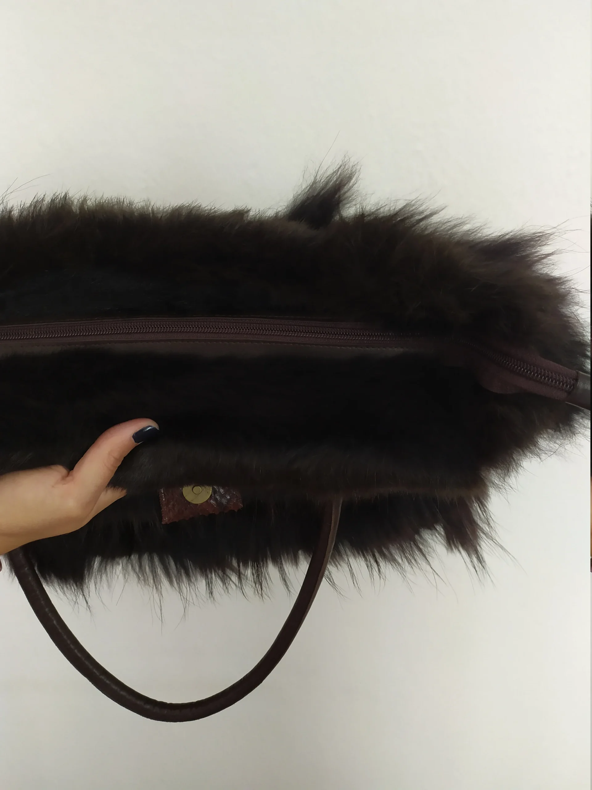 Fur bags,Real Fur Finn Raccoon - Rex Rabbit bag Brown colour.shoulder bag, - Image 2