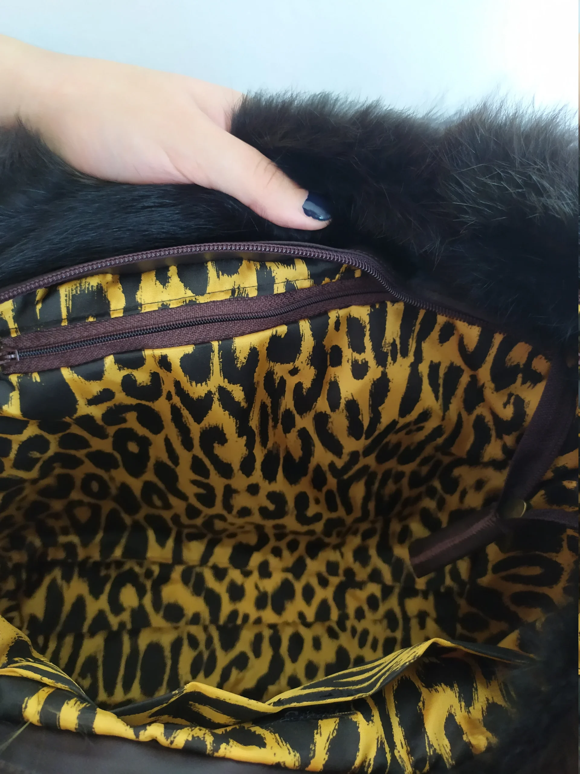 Fur bags,Real Fur Finn Raccoon - Rex Rabbit bag Brown colour.shoulder bag, - Image 3