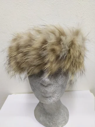 Real fur Finn Raccoon headband accessories Mouton natural color / head warmer