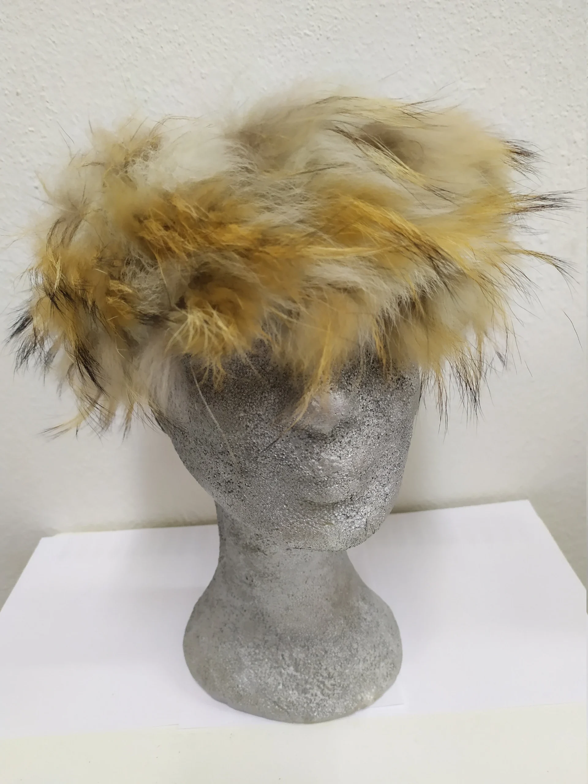 Real fur Finn Raccoon headband accessories Mouton natural color / head warmer