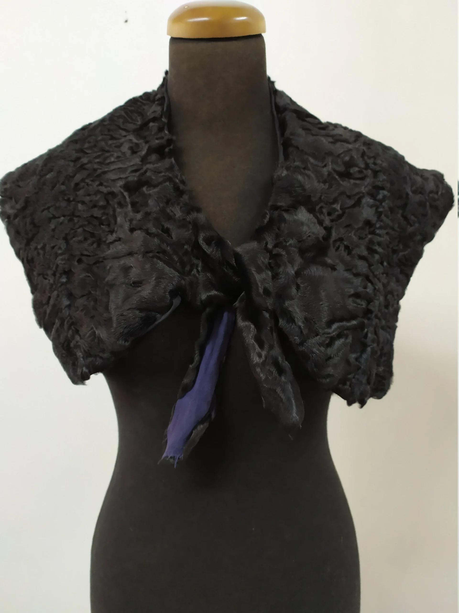 Fur collar,Astragan - Swakara high quality fur collar Black color, real fur scarf,coat winter accessories