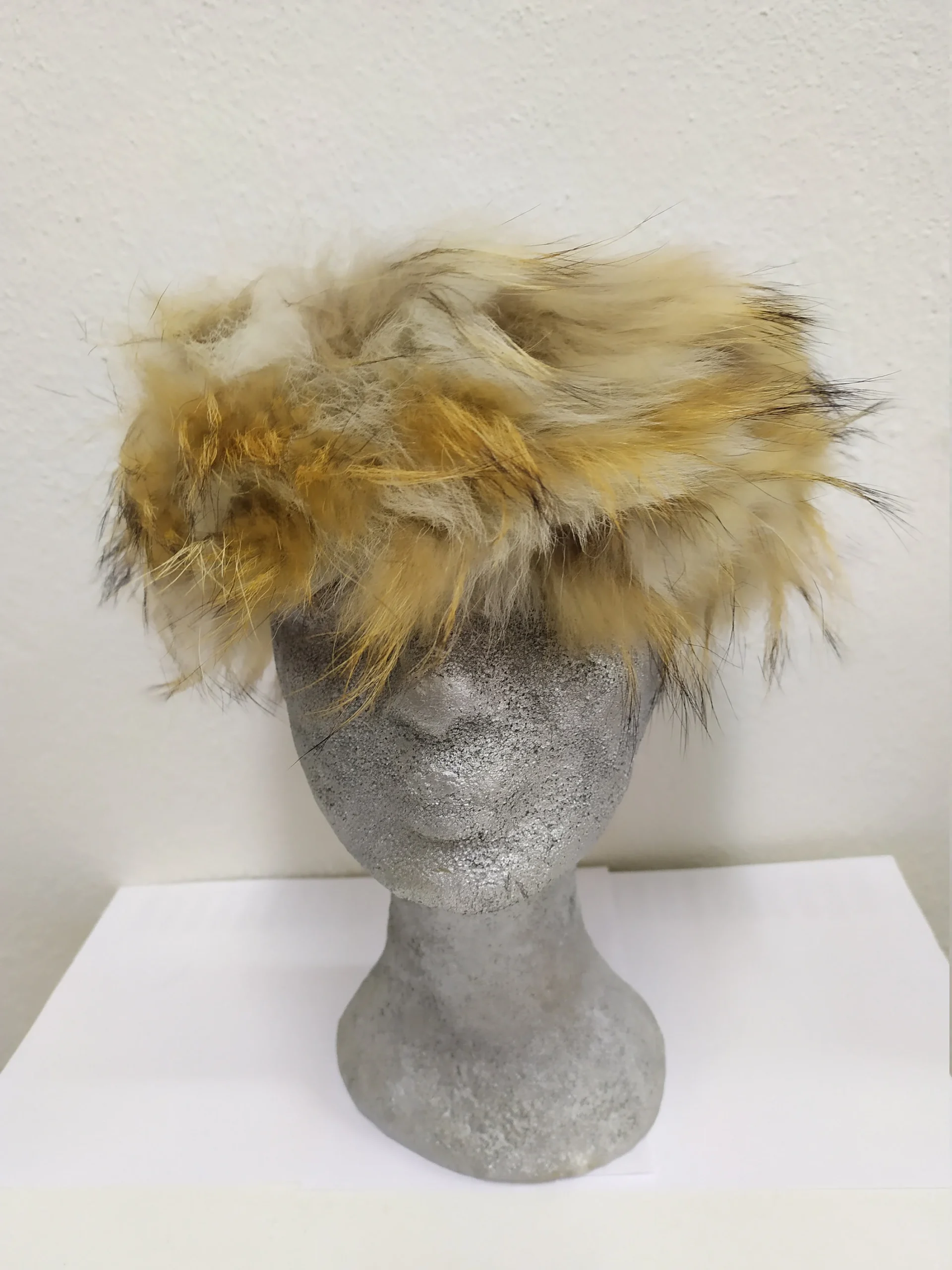 Real fur Finn Raccoon headband accessories Mouton natural color / head warmer - Image 3