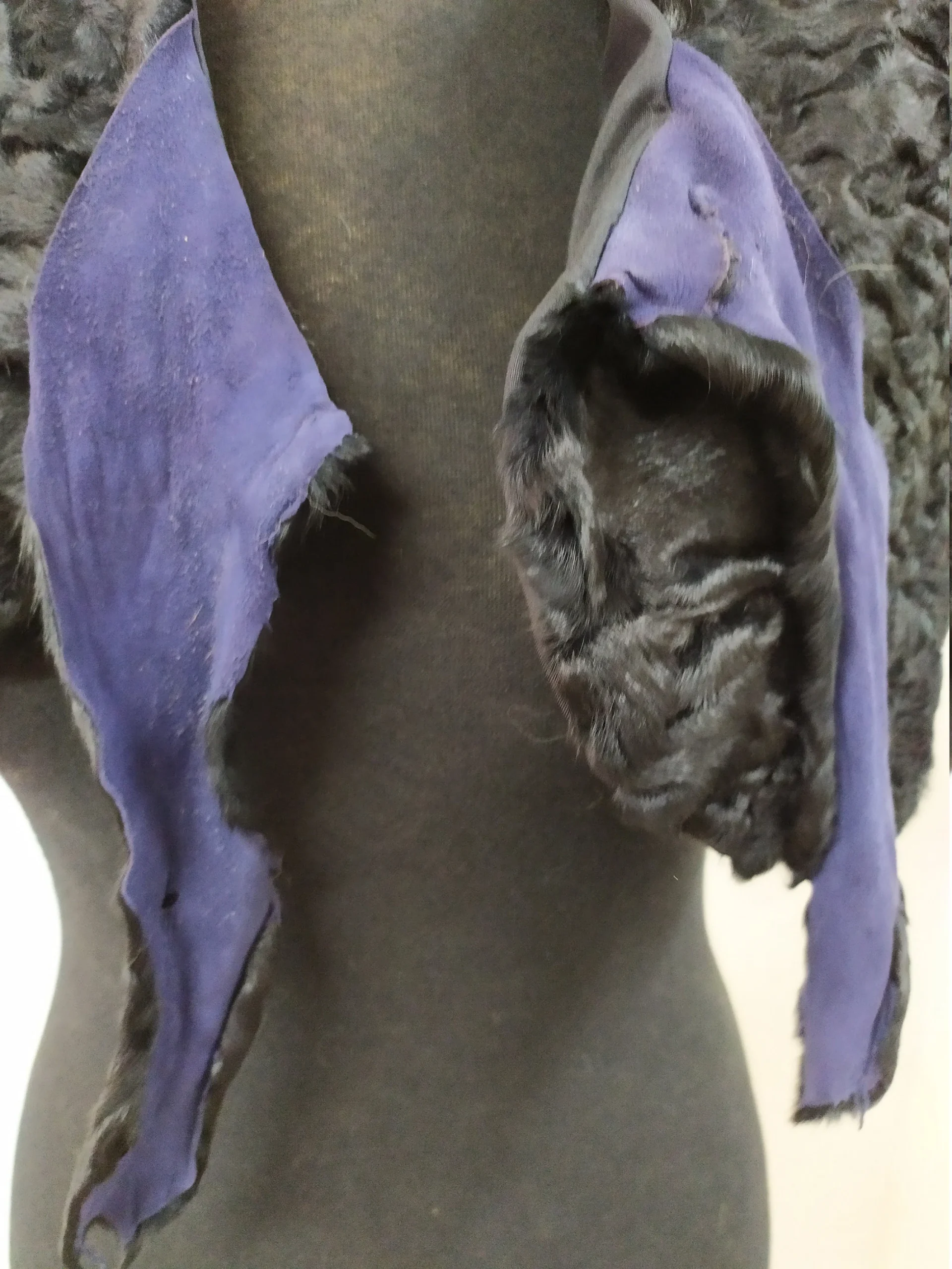 Fur collar,Astragan - Swakara high quality fur collar Black color, real fur scarf,coat winter accessories - Image 3