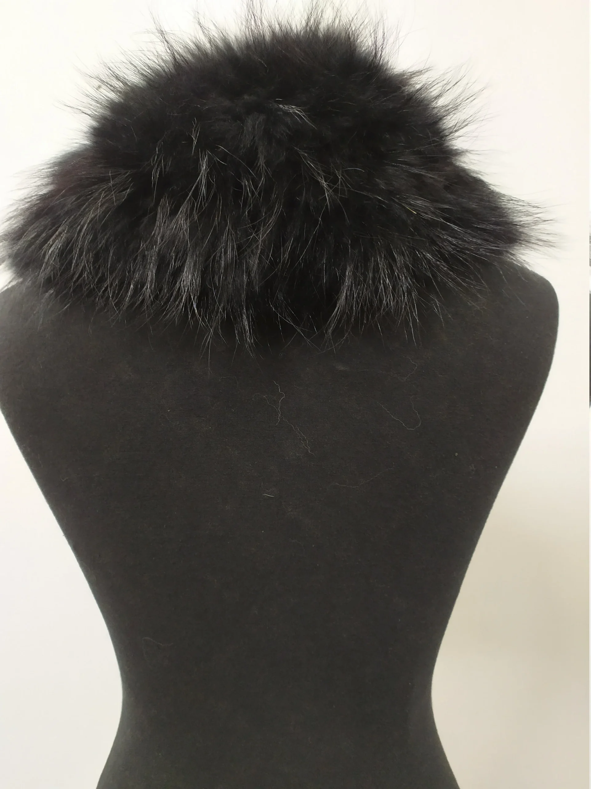 fur collar,Finn raccoon high quality fur collar, Black color, real fur scarf,coat winter accessories - Image 3