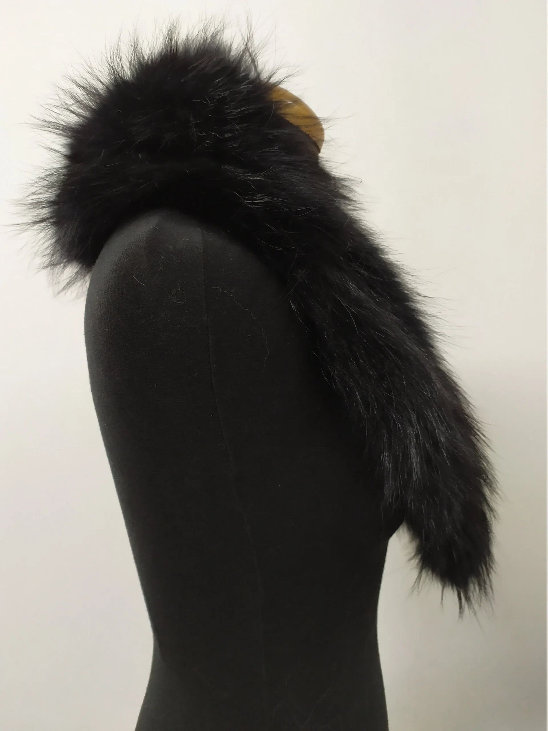 fur collar,Finn raccoon high quality fur collar, Black color, real fur scarf,coat winter accessories - Image 4