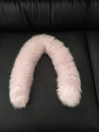 Real Fox Fur Hood Trim: Pink Fur Scarf Collar (73cm)