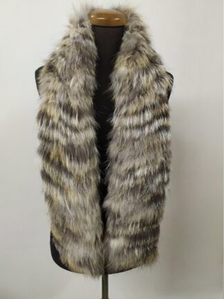Fur Fox long scarf multicolor, winter warm accessories.