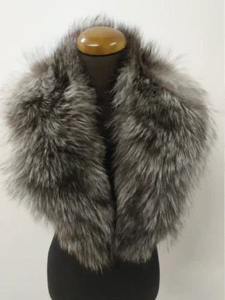 Fur collar,fox high quality fur collar silver color,real fur scarf, coat winter accessories