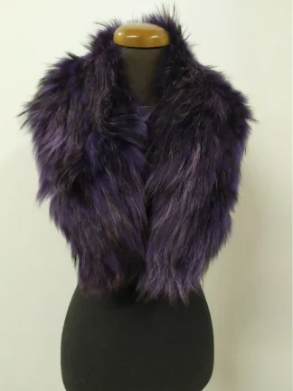 Finn raccoon high quality fur collar purple color, coat winter accessories