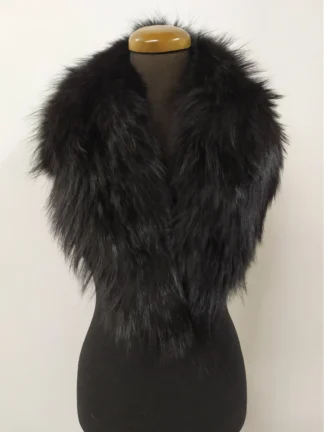 Fur collar,Finn raccoon high quality fur collar black color, real fur scarf,coat winter accessories