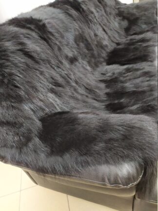 Real Coyote  fur blanket throw black color, Home warmer