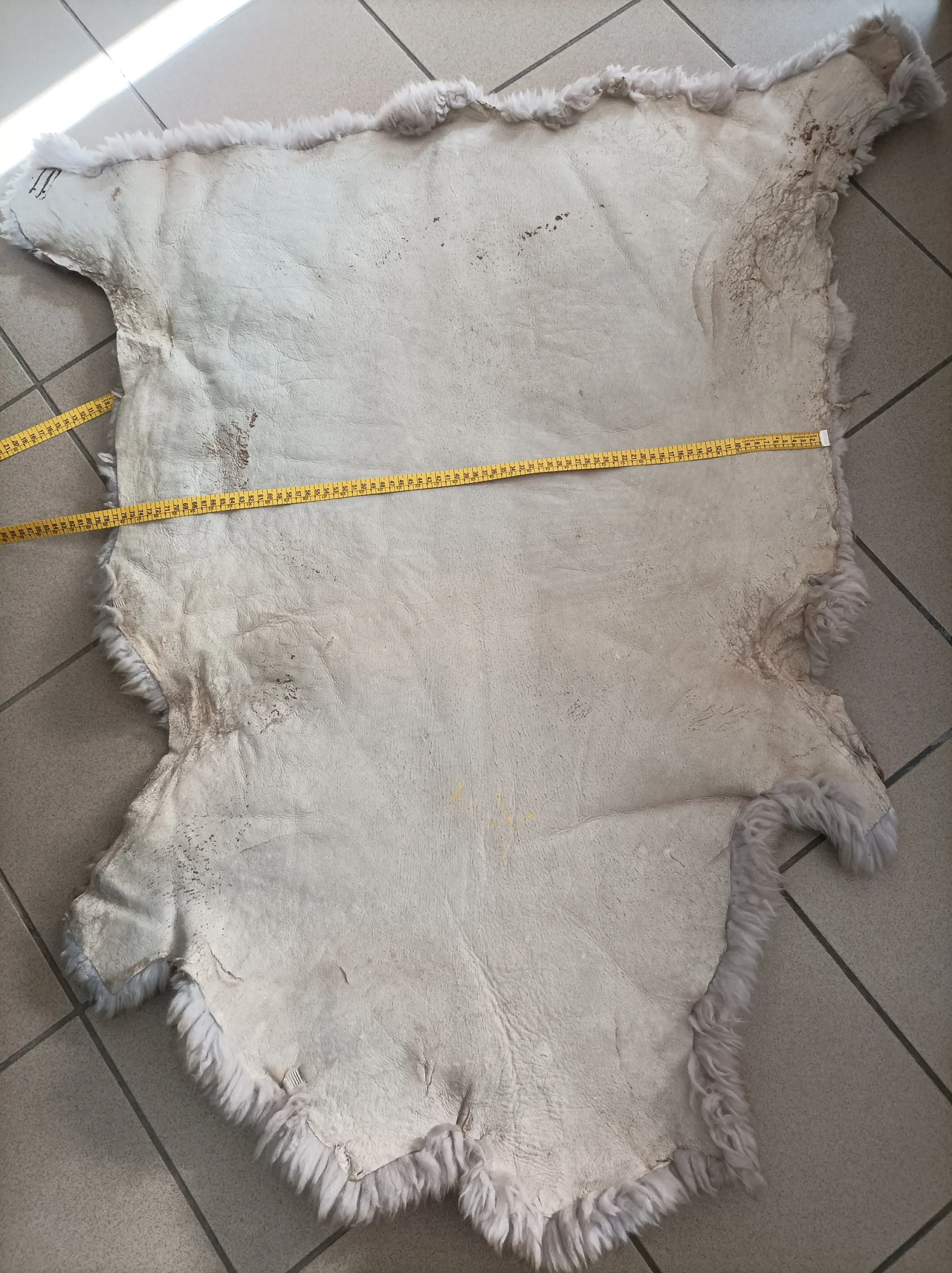 Real Sheep fur skin, soft fur for floor rug. - Image 4