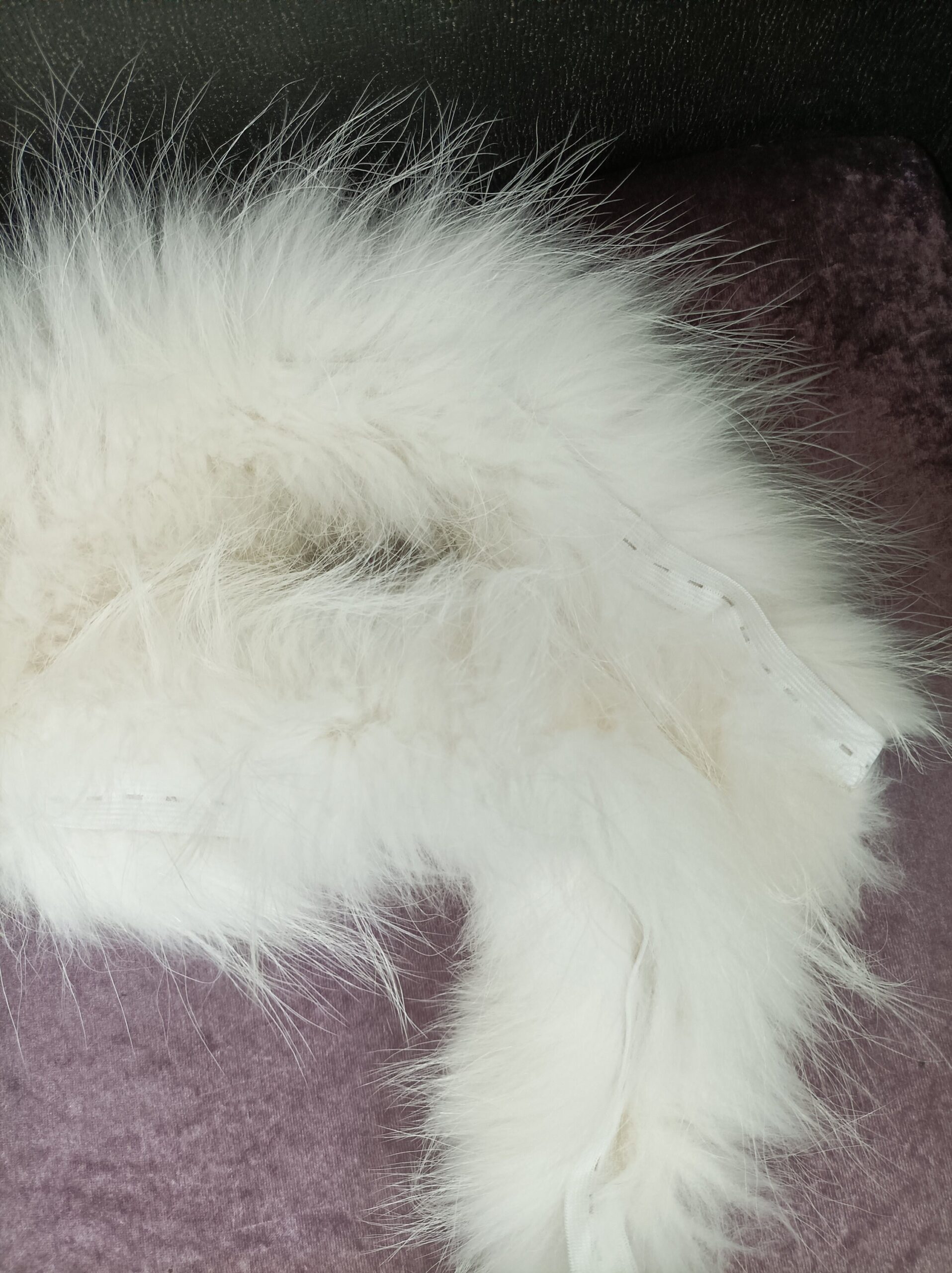 Fur hood trim,real finn raccoon hood trim, fur collar, white finn raccoon fur hood trim, fur scarf. - Image 2