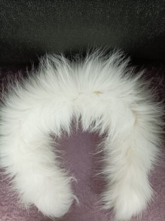 Fur hood trim,real finn raccoon hood trim, fur collar, white finn raccoon fur hood trim, fur scarf.