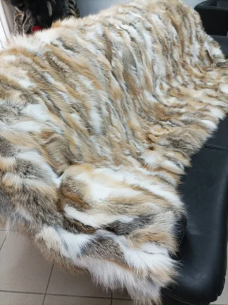 Real Fox Fur Blanket Throw: Golden Home Warmer