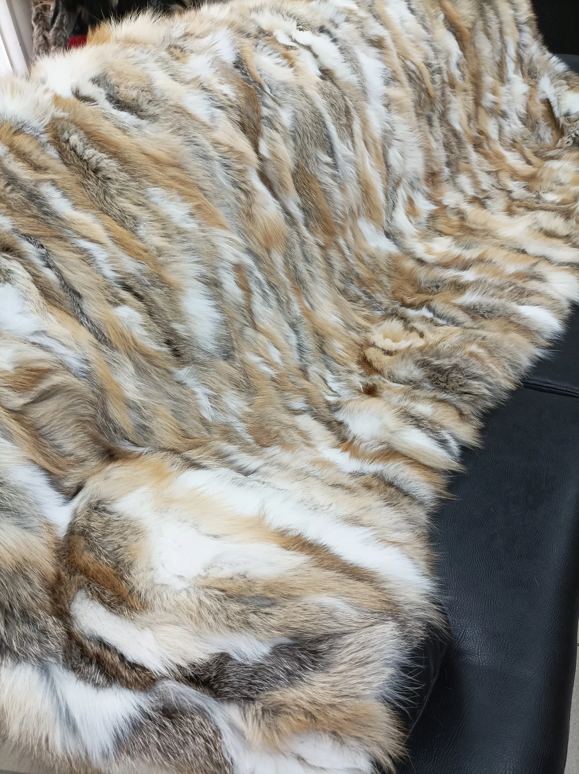 Real Fox Fur Blanket Throw: Golden Home Warmer - Image 2
