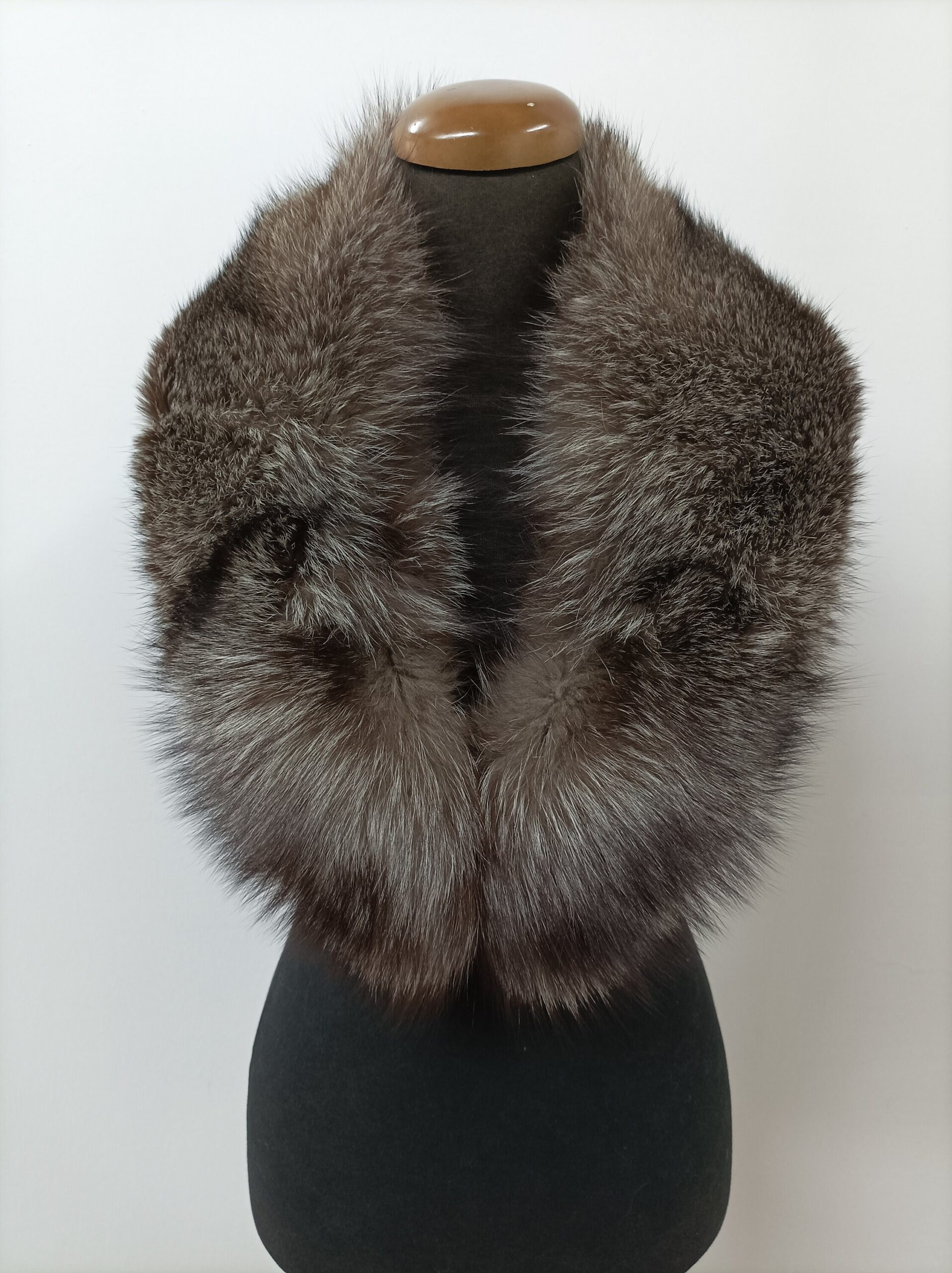 Fur collar,fox high quality fur collar silver and brown color, coat winter accessories - Image 4