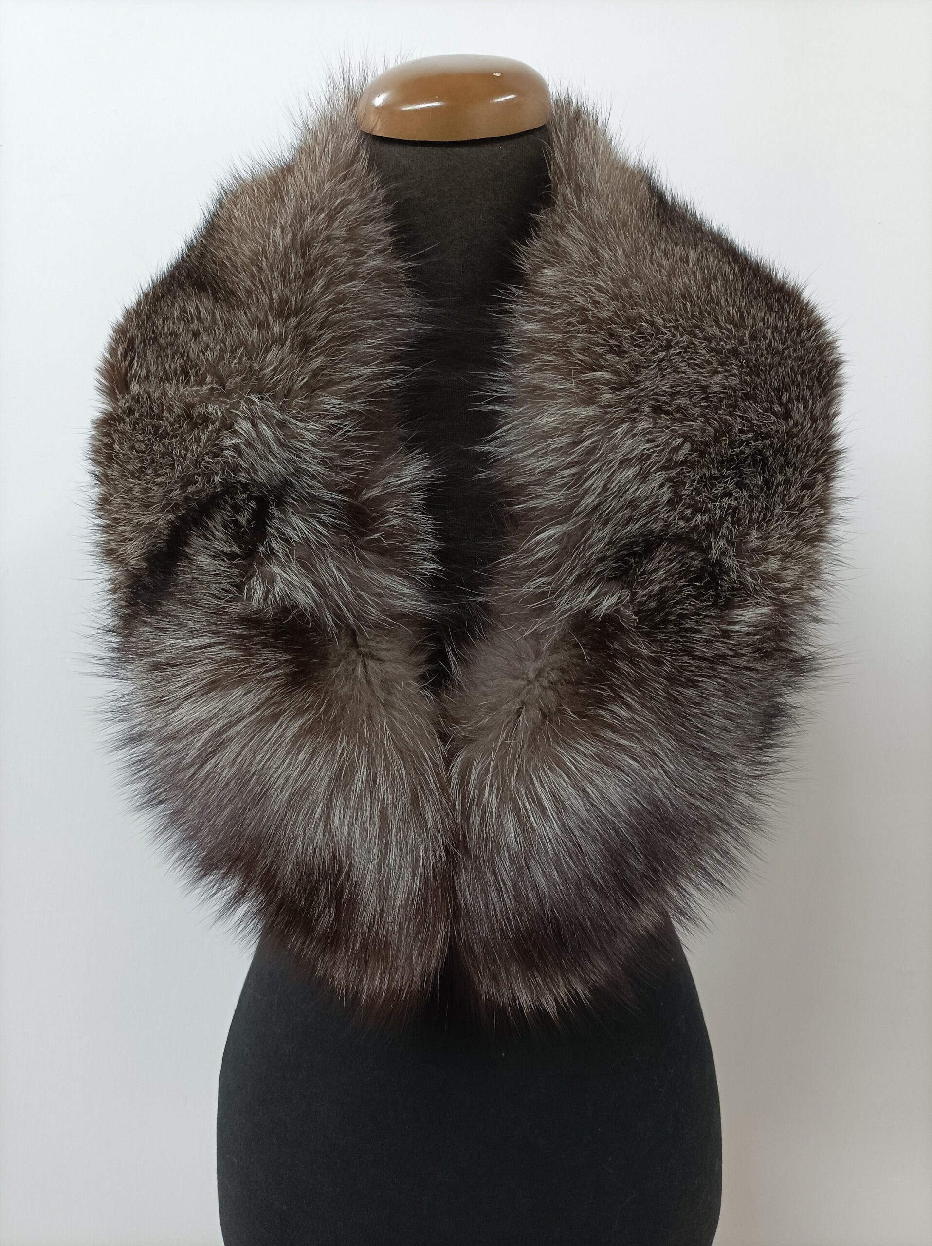 Fur collar,fox high quality fur collar silver and brown color, coat winter accessories - Image 6