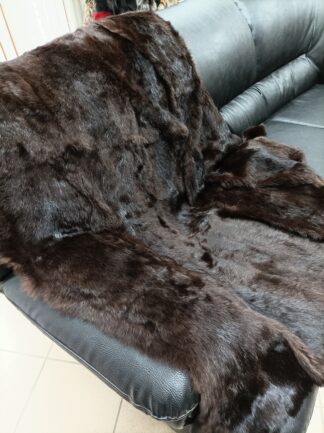 Fur blanket,real rabbit, throw,  brown color, Home accessory