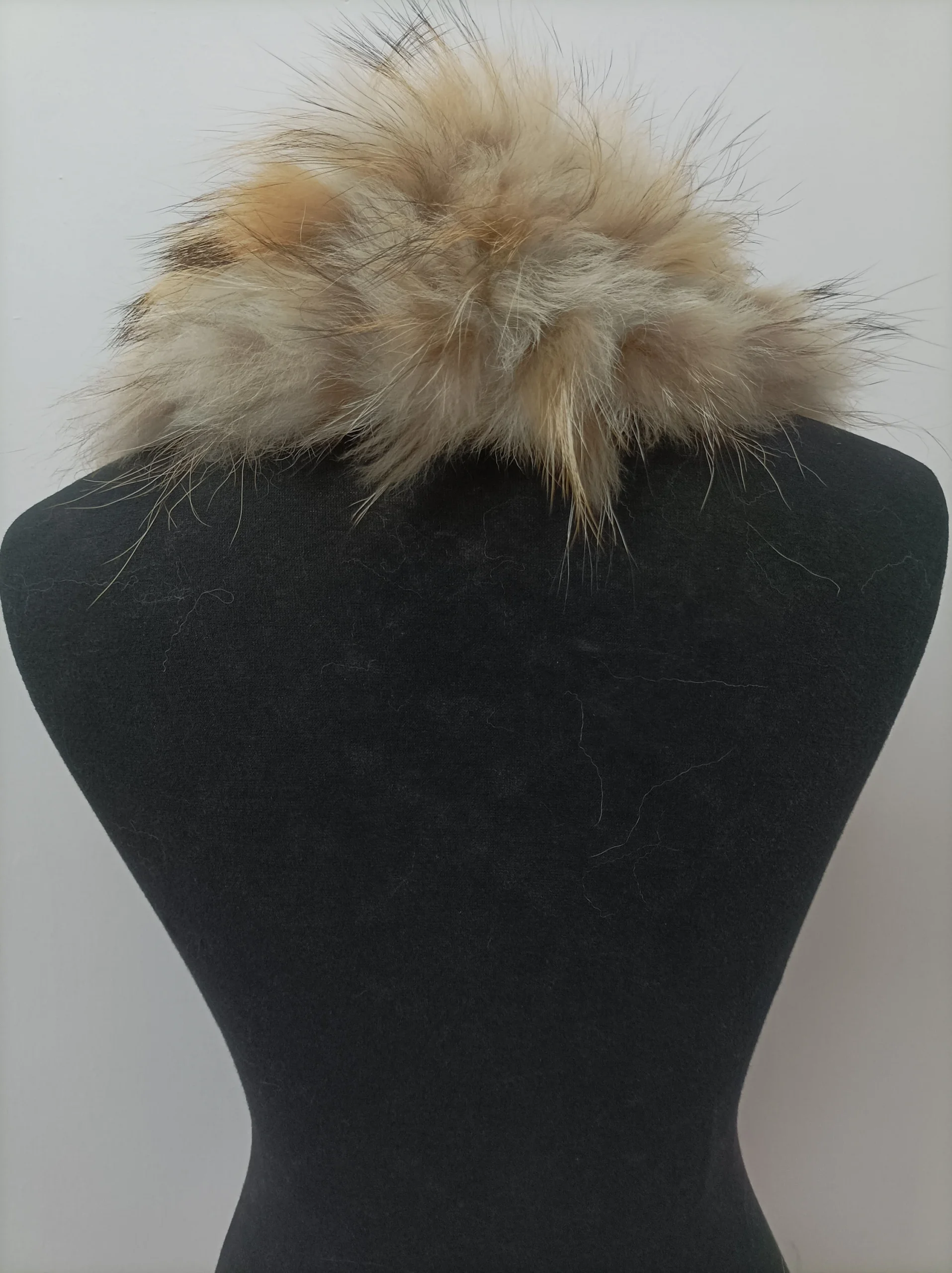 Fur collar, Finn raccoon and mouton high quality fur collar light natural color, coat winter accessories - Image 2