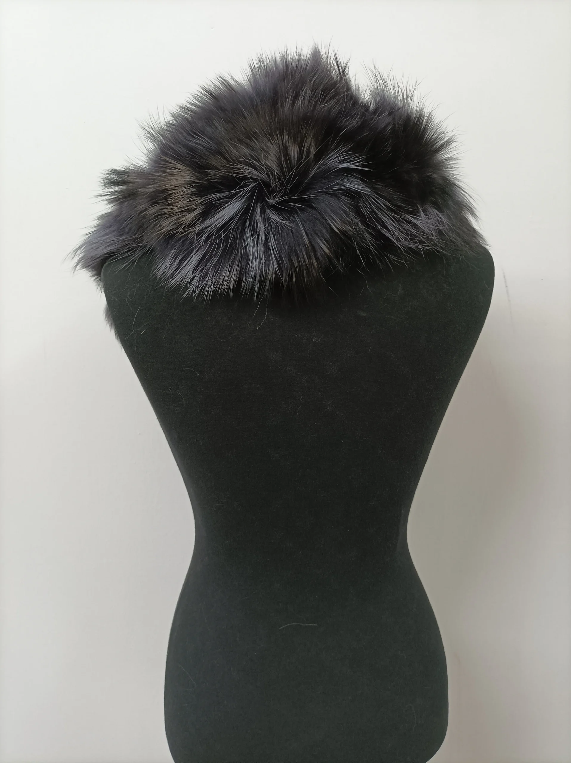 Fur collar,finn raccoon high quality fur collar ,dark blue black gray color, coat winter accessories - Image 2