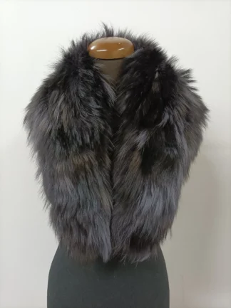 Fur collar,finn raccoon high quality fur collar ,dark blue black gray color, coat winter accessories