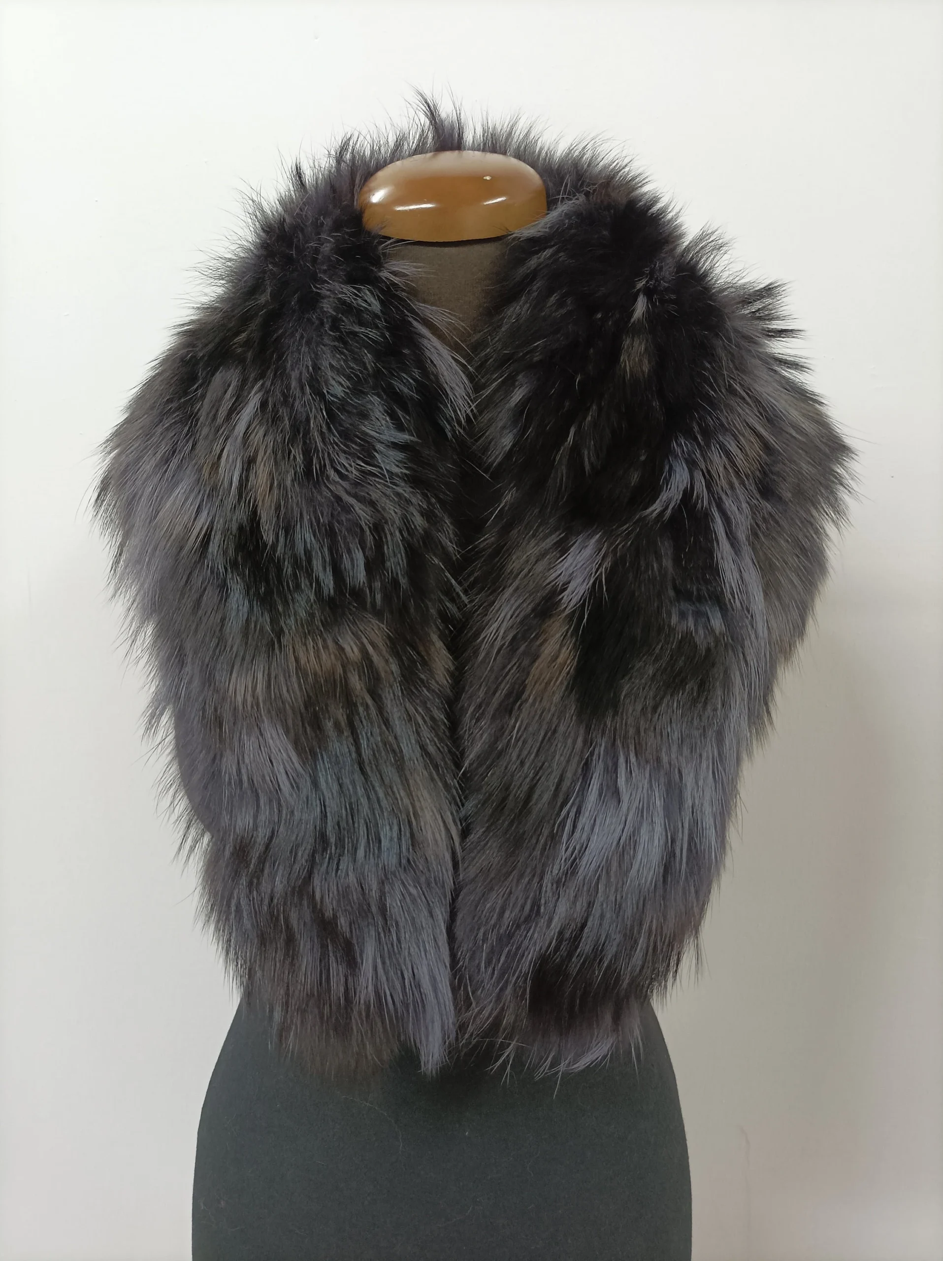 Fur collar,finn raccoon high quality fur collar ,dark blue black gray color, coat winter accessories