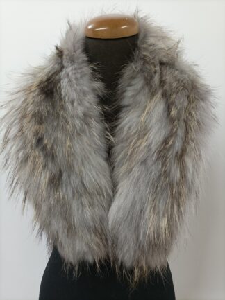 Fur collar,finn raccoon high quality fur collar ,light gray and gold color, coat winter accessories