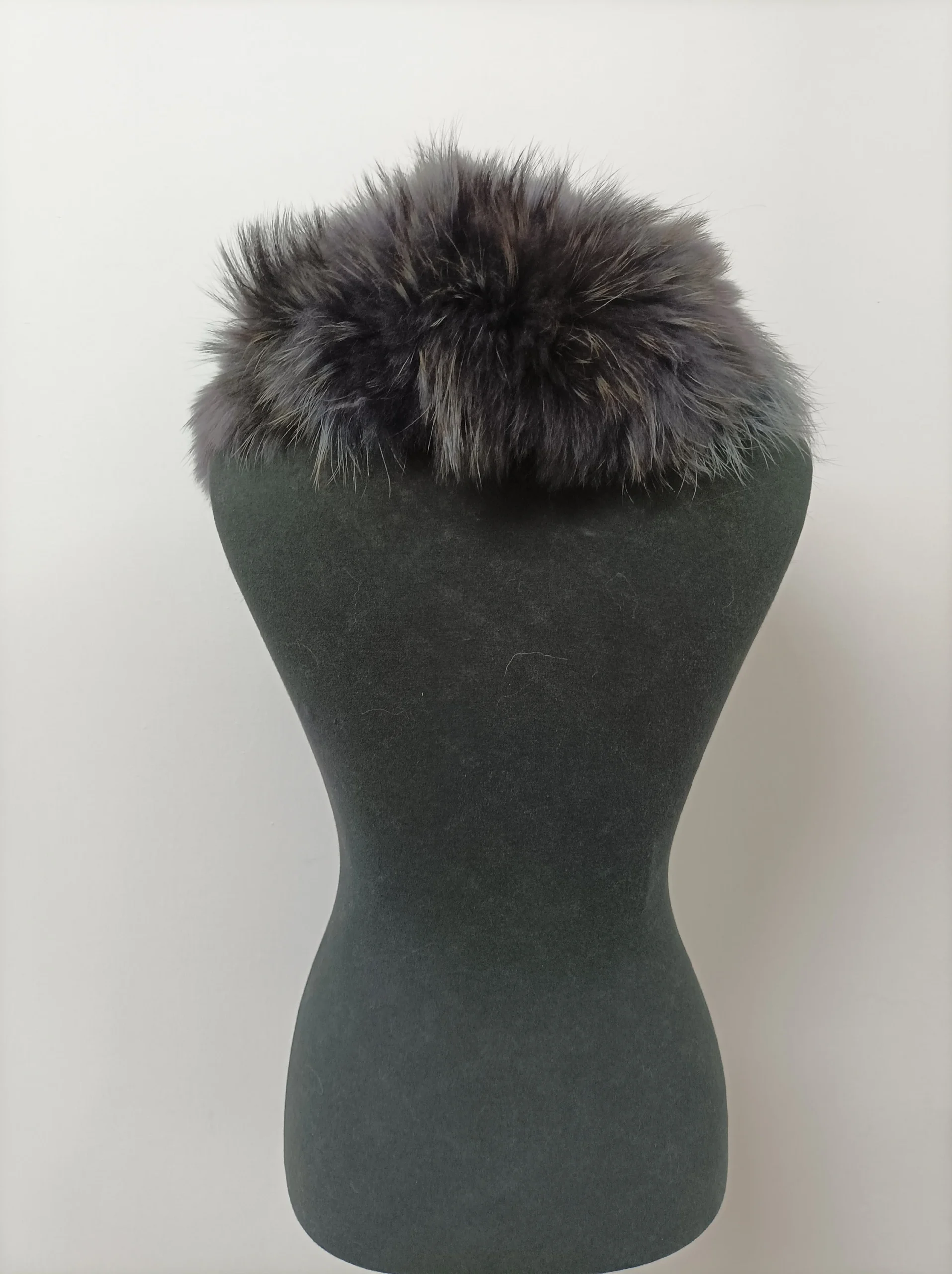 Fur collar,finn raccoon high quality fur collar ,dark blue black gray color, coat winter accessories - Image 4