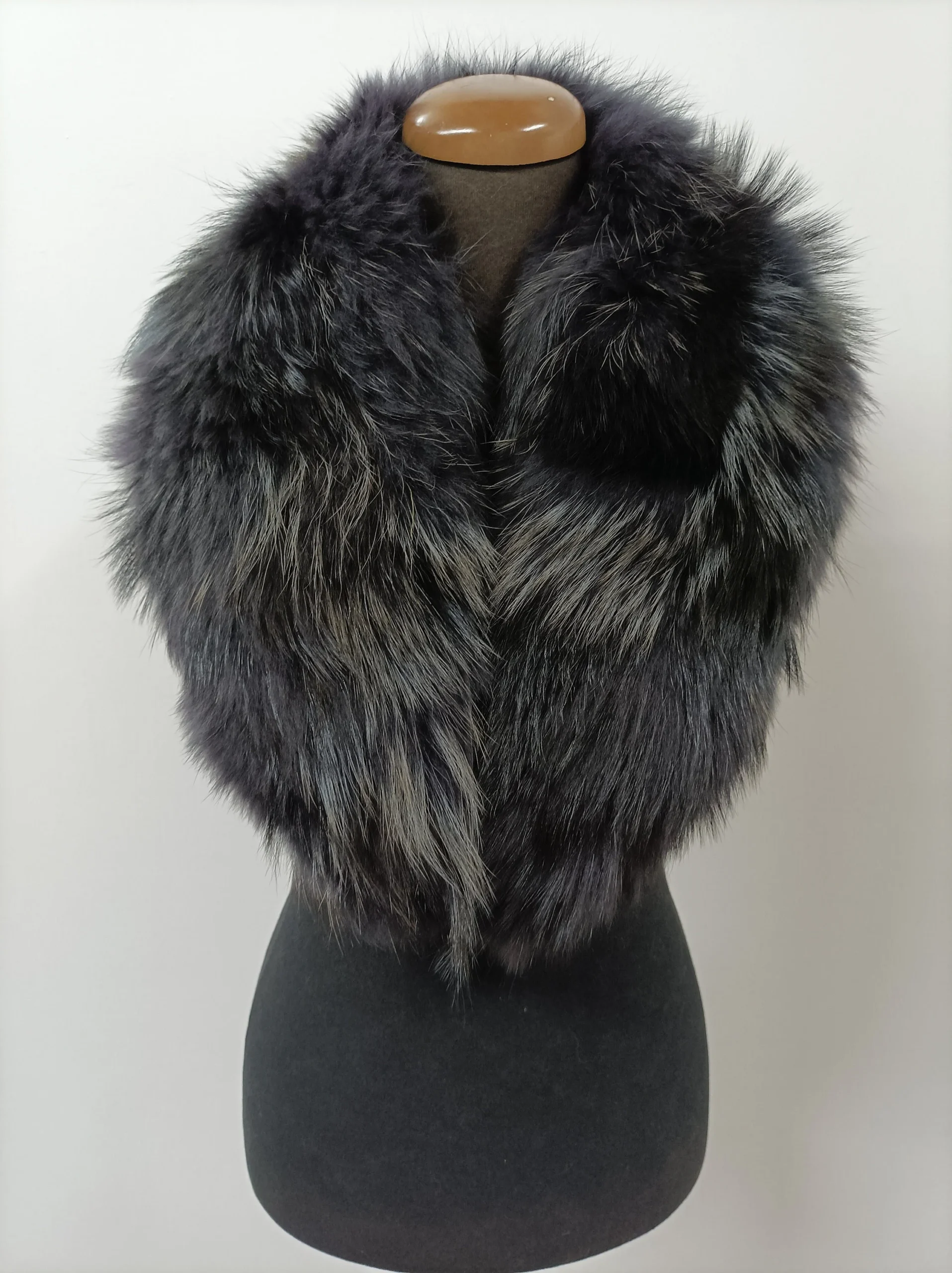 Fur collar,finn raccoon high quality fur collar ,dark blue black gray color, coat winter accessories - Image 6