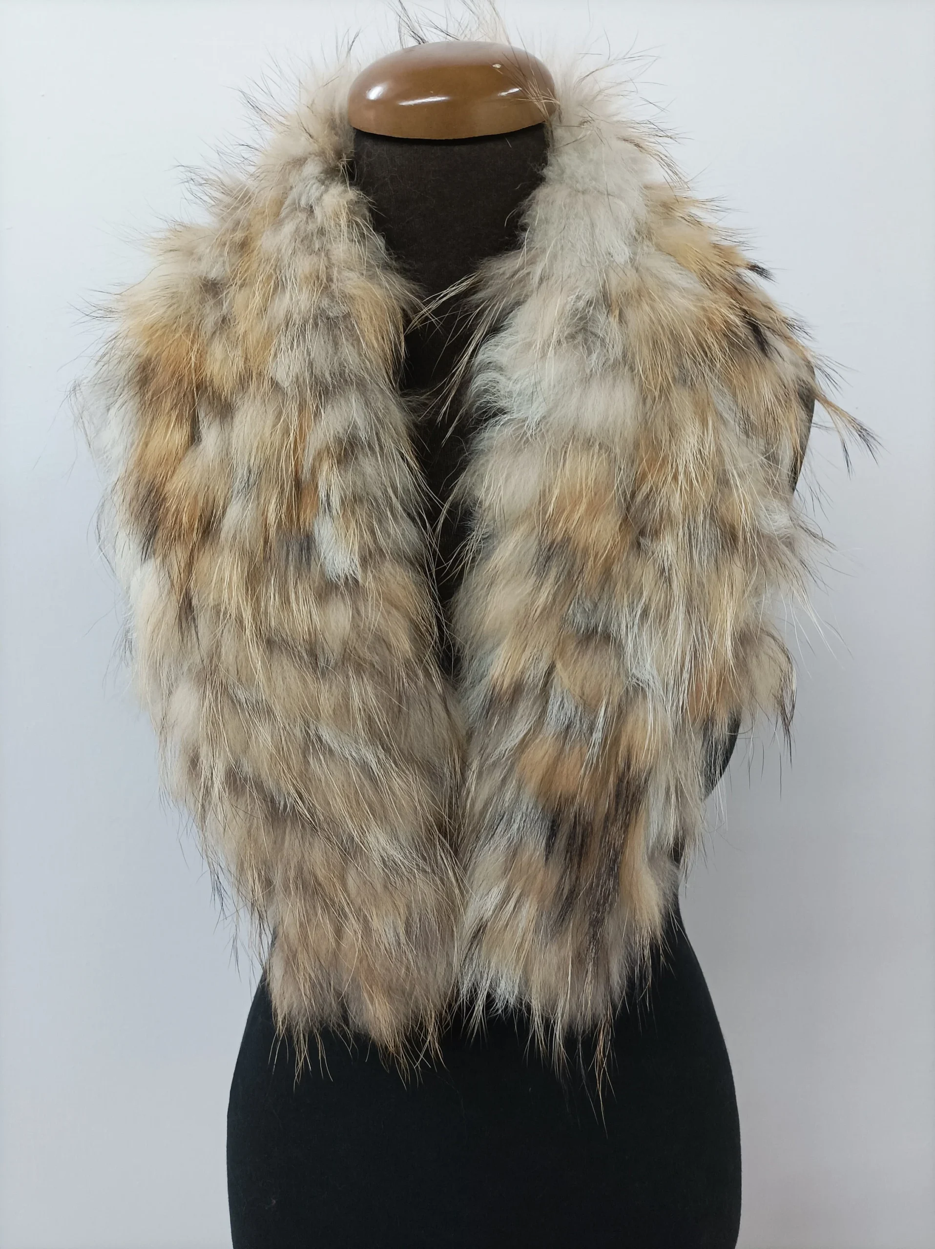 Fur collar, Finn raccoon and mouton high quality fur collar light natural color, coat winter accessories - Image 4