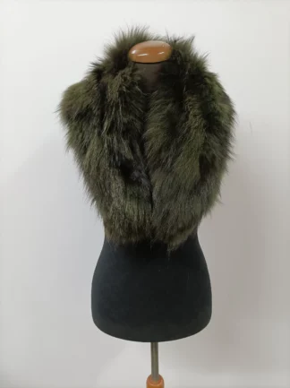 Fur collar,finn raccoon high quality fur collar ,green color, coat winter accessories