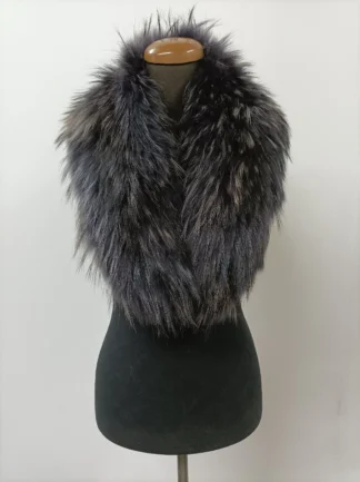 Fur collar,finn raccoon high quality fur collar ,dark blue gray color, coat winter accessories
