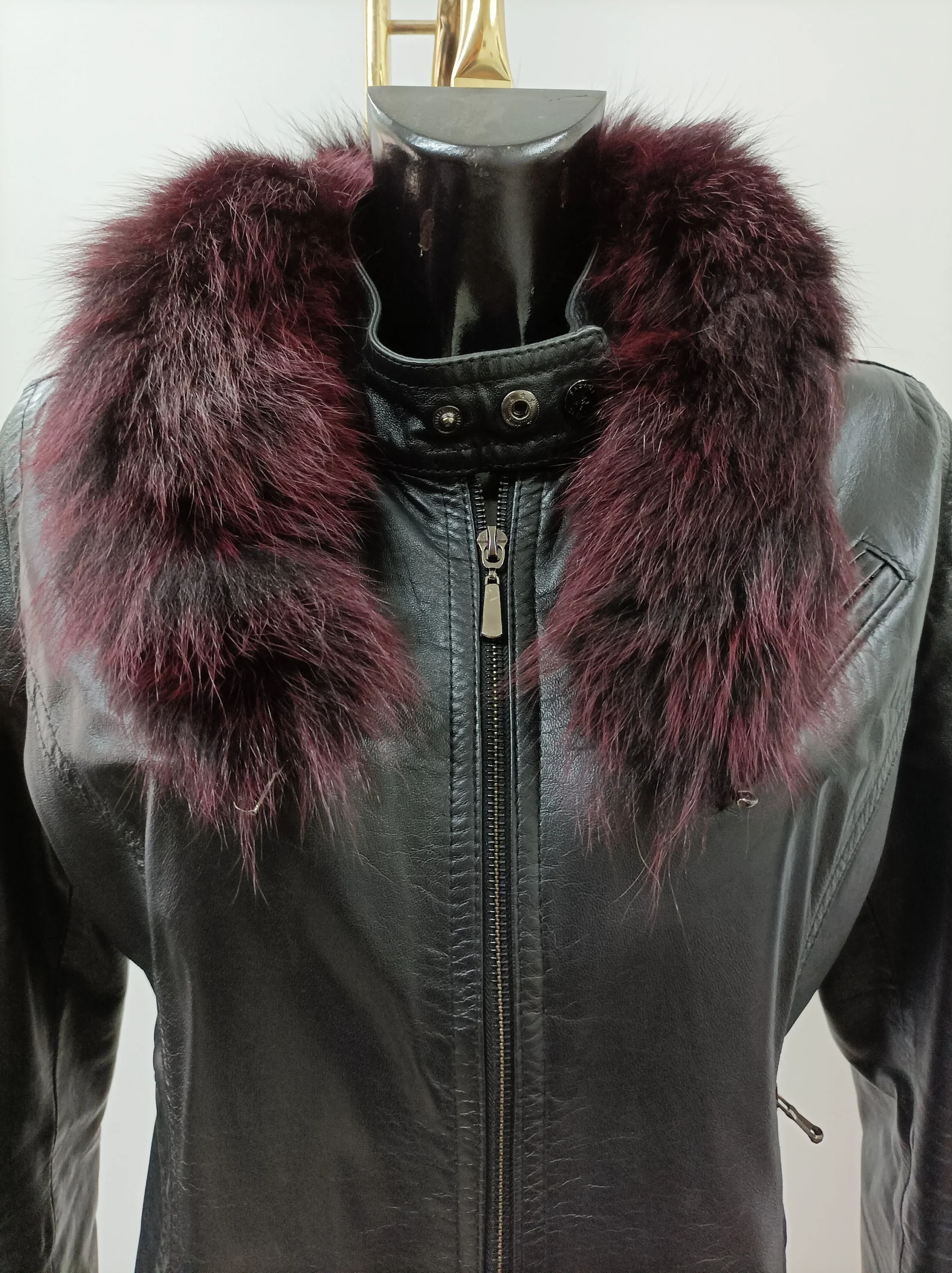 Real Fox hood trim, fur collar, Bordo fox fur hood trim, fur scarf. - Image 4