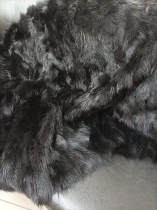 Real Finn racoonn fur blanket throw black color, Home warmer