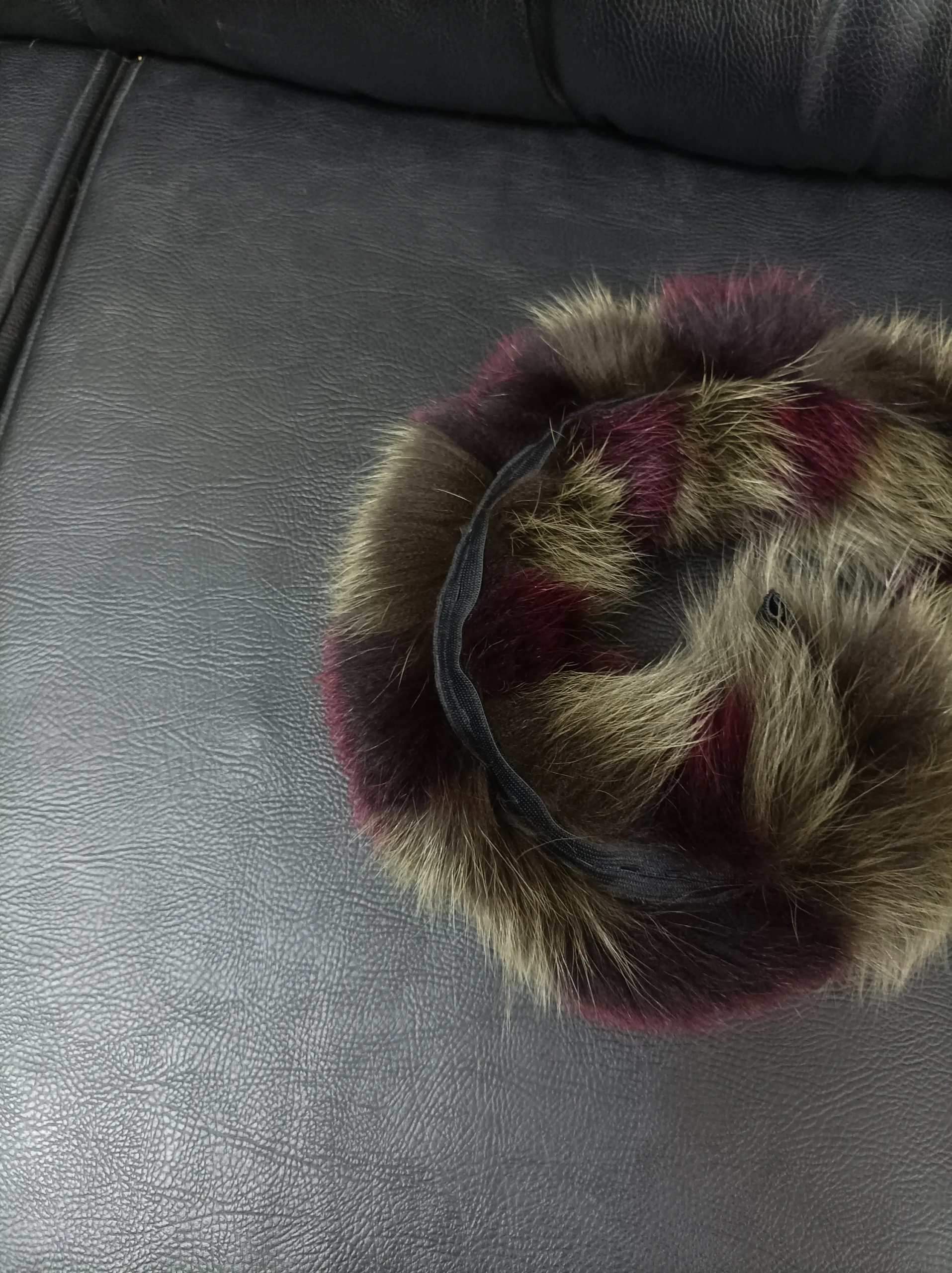 Real Fox hood trim, fur collar, multicolor fox fur hood trim, fur scarf. - Image 2